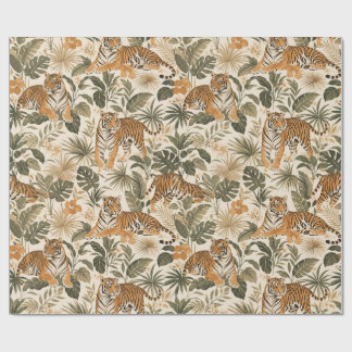 Tropisches Tiger-Botanik-Geschenkpapier Geschenkpapier