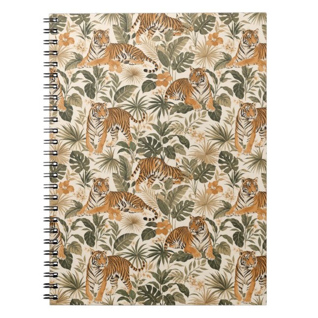 Tropisches Tiger-Botanik-Spiralnotizbuch Notizblock (Vorderseite)