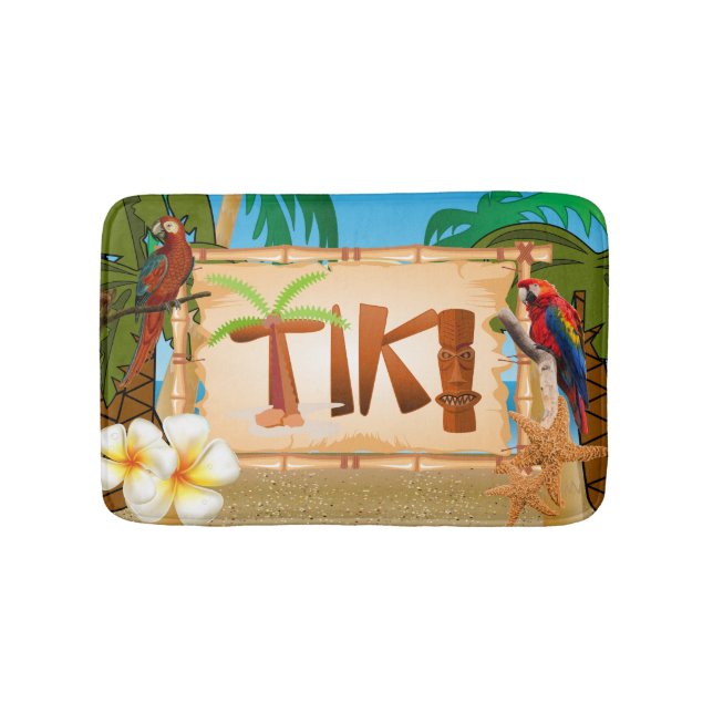 Tropisches Tiki-Design Badematte (Vorderseite)