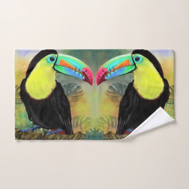 Tropisches Toco Toucan Bird Bath Set (Handtuch)