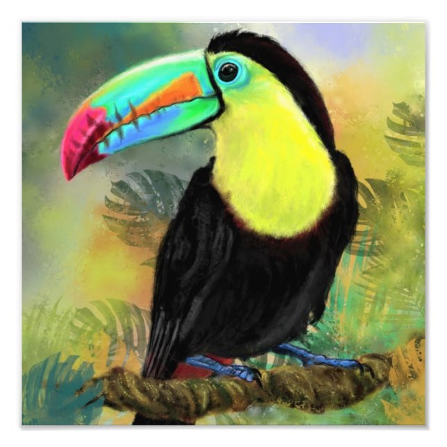 Tropisches Toco Toucan Bird Foto Print - Malerei (Vorne)