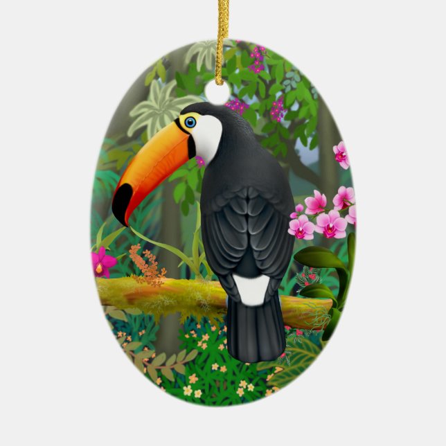 Tropisches Toco Toucan Bird Ornament (Vorne)