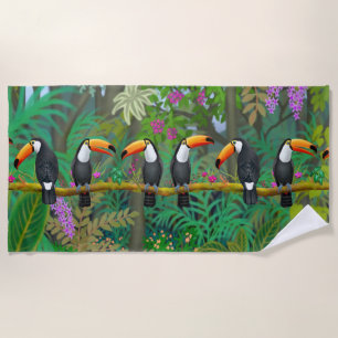 Tropisches Toco Toucan Vogel-Badetuch Strandtuch