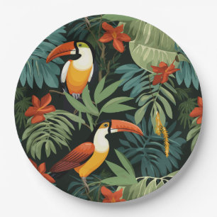 Tropisches Toucan-Muster Pappteller