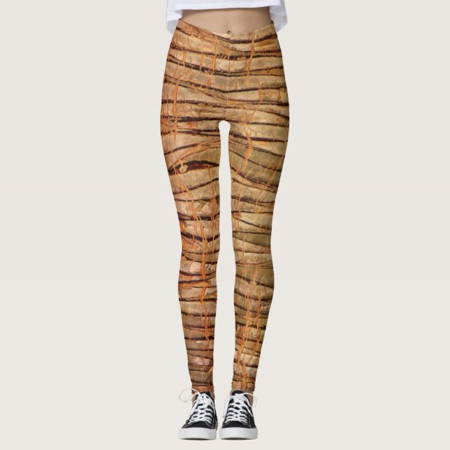 Tropisches Treppenbark-Foto Leggings (Vorderseite)