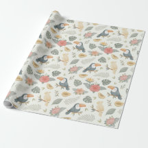 Tropisches Tukane- und Papayapapier-Wrap-Papier