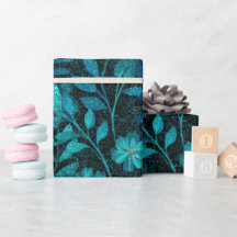Tropisches Türkis Funkeln Blau Glitter Muster
