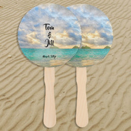 Tropisches türkisfarbenes Paradies Hochzeit Fächer