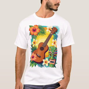 Tropisches Ukulele-Tiki-Luau-Party-Vibes-T-Shirt T-Shirt