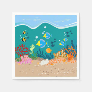 Tropisches undersea Szenengeburtstags-Party Serviette