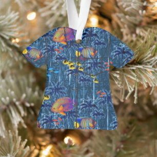 Tropisches Unterwassergarten Surreal Aloha Shirt Ornament