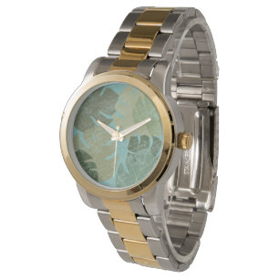 Tropisches verblaßtes Blätter Armbanduhr