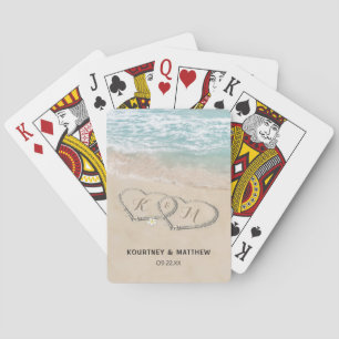 Tropisches Vintage-Strand-Hochzeitsgeschenk Spielkarten