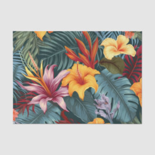 Tropisches Vintages Blumenzapier Seidenpapier