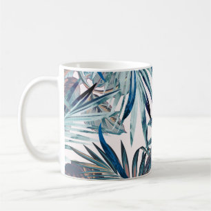 Tropisches, Vintages Muster mit Palme Kaffeetasse