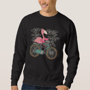 Tropisches Vogel Fahrrad Rosa Flamingo Sweatshirt
