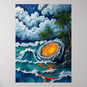 Tropisches Vortex-Strand Fantasy-Kunstwerk Poster