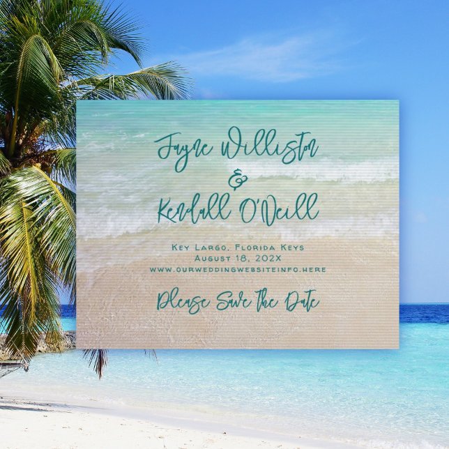 Tropisches Wasser Moderne Save the Date Hochzeitsk (Von Creator hochgeladen)