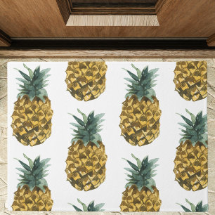 Tropisches Wasserfarben-Ananas-Nahtloses Muster Fußmatte