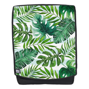 Tropisches Wasserfarbenmuster Monstera Palm Blätt Rucksack