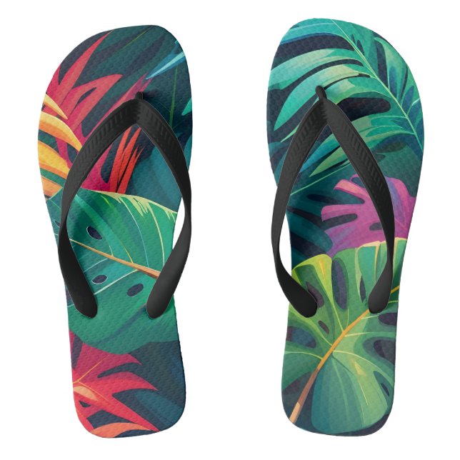 Tropisches Wasserfarbenparadies Flip Flops (Fußbett)
