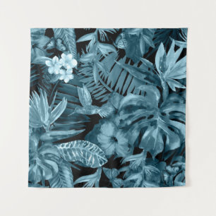 Tropisches Wasserfarbenparadies: Jungle Blossom Wandteppich