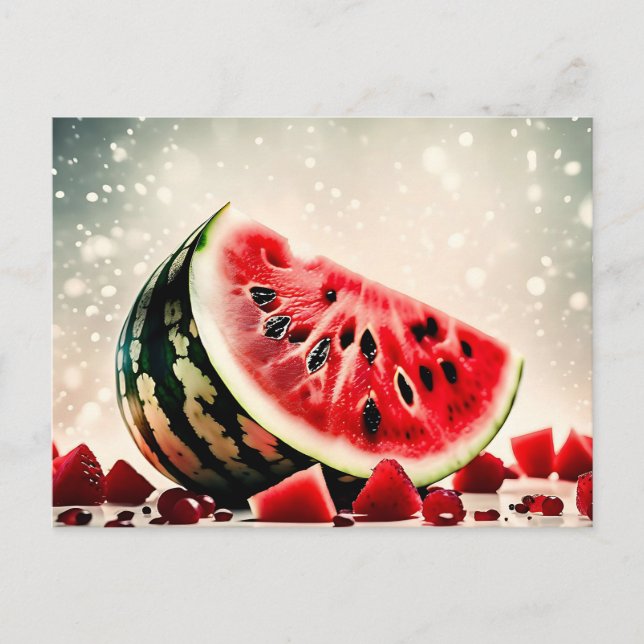 Tropisches Wassermelon Postkarte (Vorderseite)