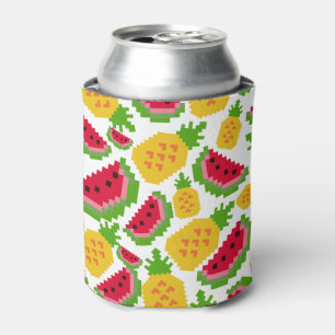 Tropisches Wassermelon- und Ananas-Pixelmuster Dosenkühler