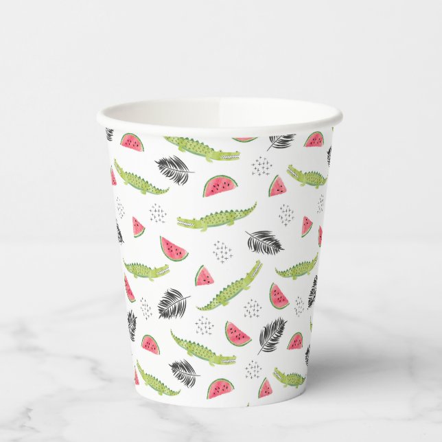 Tropisches Wassermelone-Muster Pappbecher (Links)