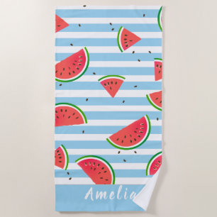 Tropisches Wassermelone Rote Streifen Personalisie Strandtuch