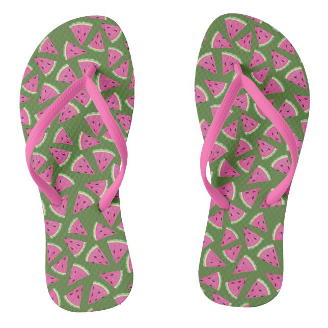 Tropisches Wassermelone Sommermuster Flip Flops (Fußbett)