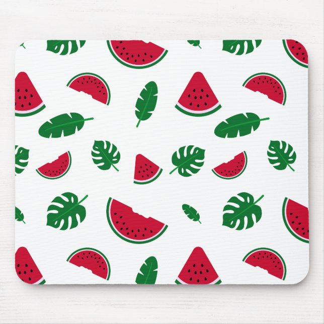 Tropisches Wassermelonen-Sommer-Nahtloses Muster Mousepad (Vorne)