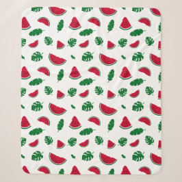 Tropisches Wassermelonen-Sommer-Nahtloses Muster Sherpadecke