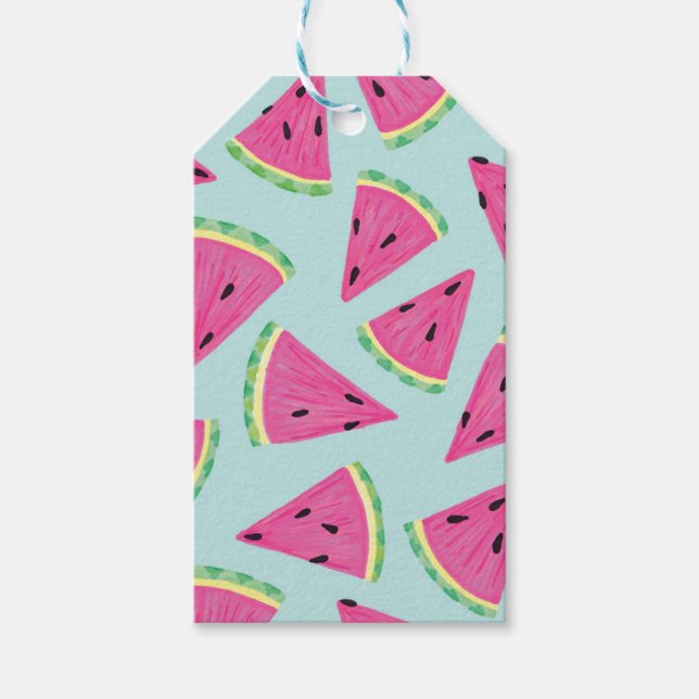 Tropisches Wassermelonmuster Geschenkanhänger (Vorderseite)