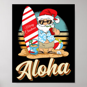 Tropisches Weihnachten Aloha Santa Weihnachten im Poster