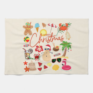 Tropisches Weihnachten Geschirrtuch