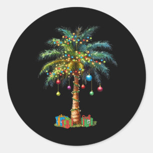 Tropisches Weihnachten Hawaiianischer Santa Xmas L Runder Aufkleber