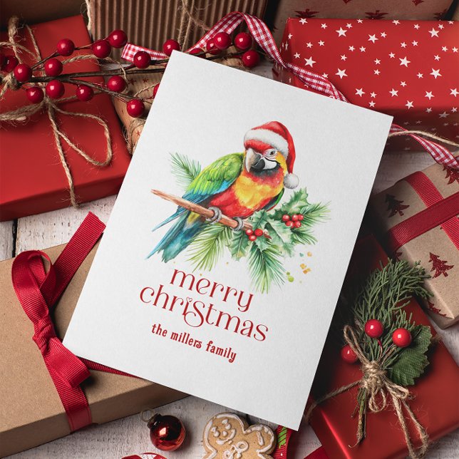 Tropisches Weihnachtsthema Danke Retro Text Feiertagskarte (Von Creator hochgeladen)