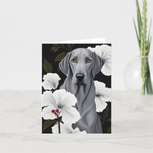 Tropisches Weimaraner-geflochtenes Notecard Dankeskarte