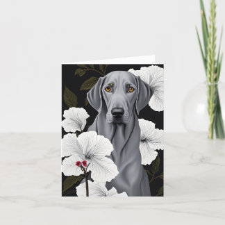 Tropisches Weimaraner-geflochtenes Notecard Dankeskarte