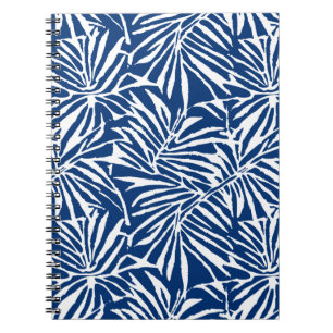 Tropisches weißes und blaues Leaf-Muster Notizblock