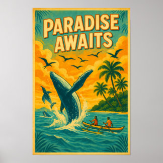 Tropisches Whale-Watching-Paradies Poster
