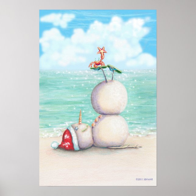 Tropisches Yoga Poster im idyllischen Design, Zehe (Vorne)