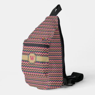 Tropisches Zickzack Crossbody Bag