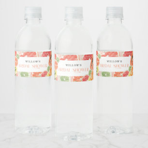 Tropisches Zitrus Brautdusche Wasserflaschenetiket Wasserflaschenetikett
