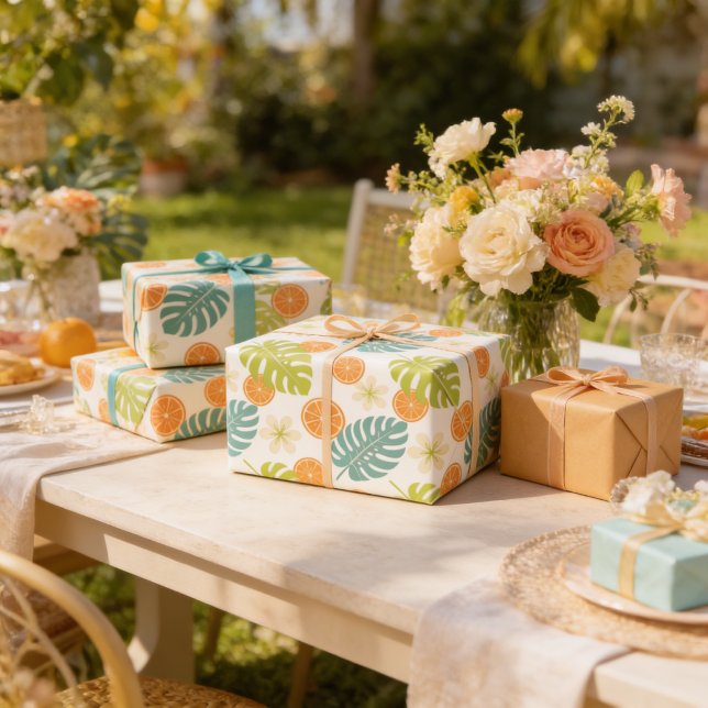 Tropisches Zitrus Geschenkpapier (Citrus Tropical Wrapping Paper)