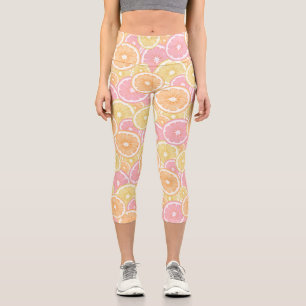 Tropisches Zitrusfruchtmuster Capri Leggings