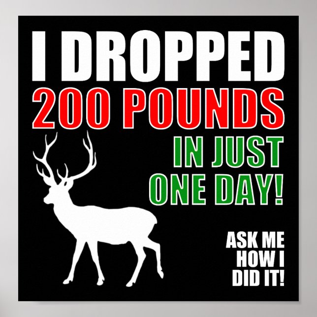 Tropp 200lbs Funny Hunting Poster blk (Vorne)