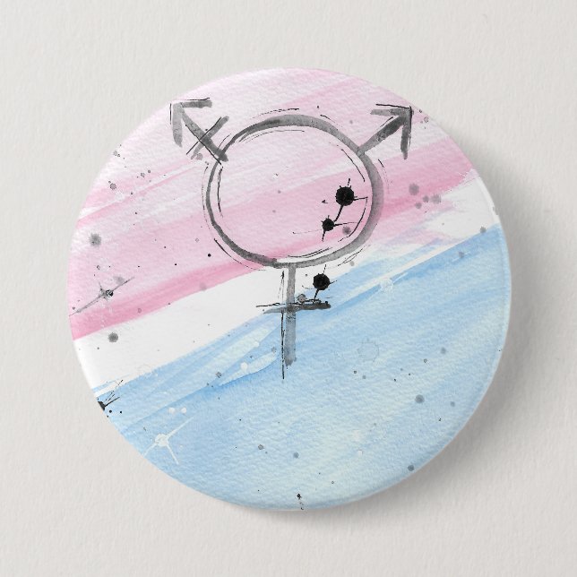 TROS Transgender-Stolz-Knopf (wählen Sie Größe) Button (Vorderseite)