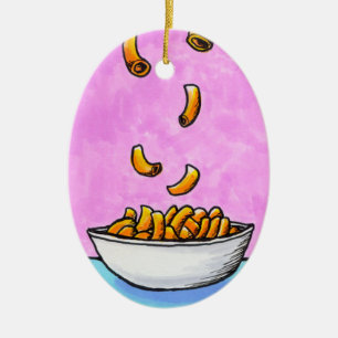 Trösten buntes Kunst-Mac und -käse des Spaßes Keramikornament